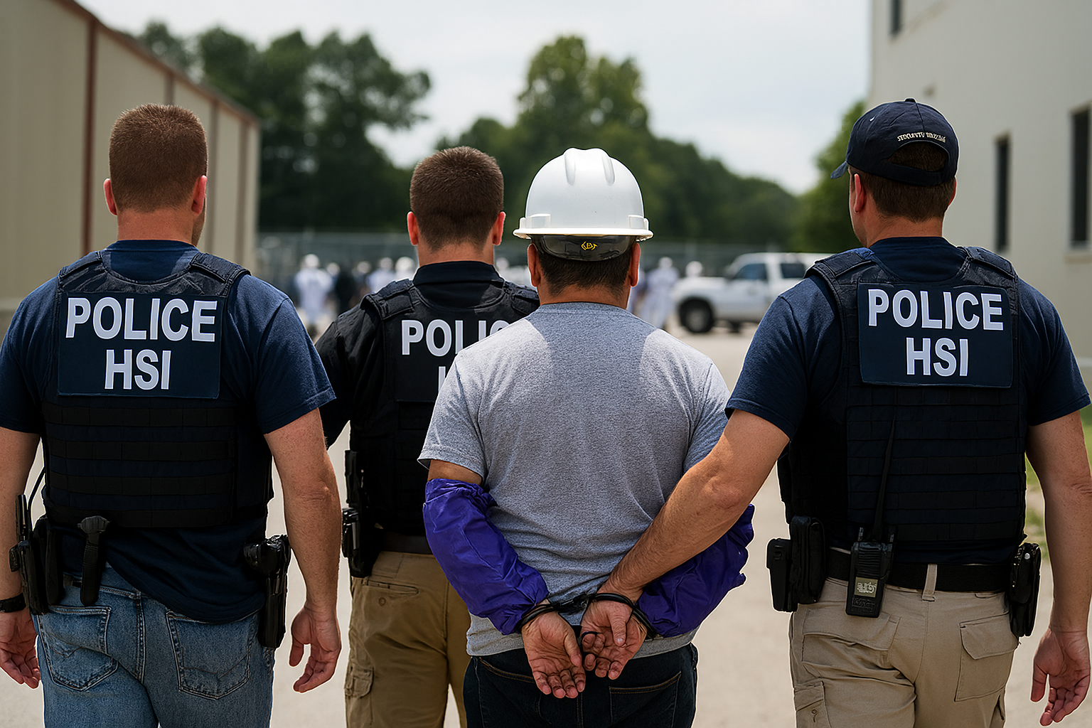 ICE arresting a worker from his work-site